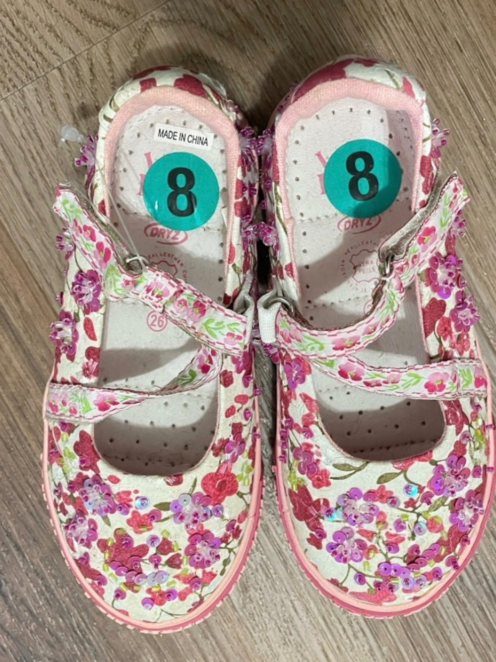 New Lelli Kelly hand beaded Mary Jane shoes girls 8